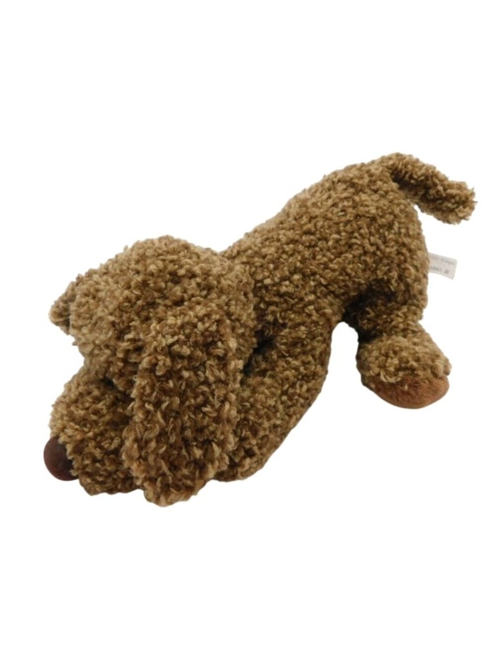 Wishpets Harry Jr Brown Dog Plush Curly Fur 1997 Pellet Filled 10"
